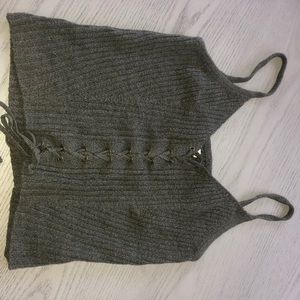 Olive green american eagle cropped sweater tank!